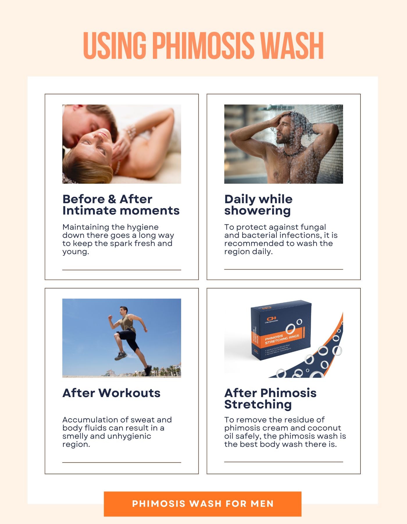 Cause Human Phimosis Wash for Men | 100ml | For healthy skin down there